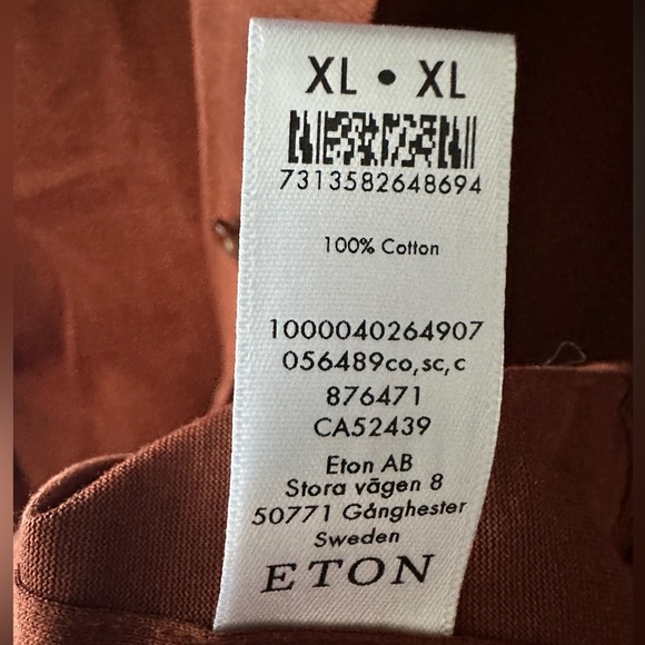 **Men's XL Eton Cotton Shirt** - Picture 9 of 9